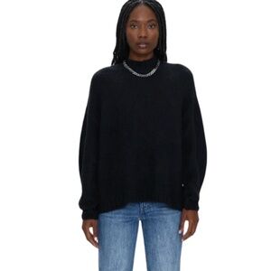 Pistola Oversized Fuzzy Black Crewneck Sweater, Sz S, EUC